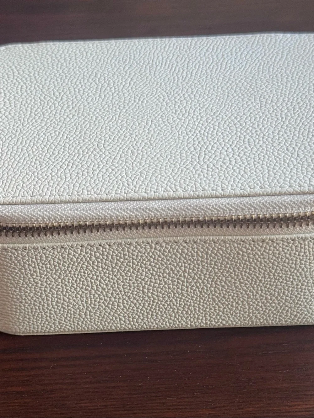 NEW Pottery Barn Avalon Leather Jewelry Travel Case Box rectangle zippered GIFT
